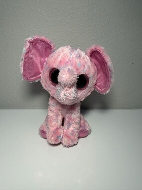 Ty Pastel Pink and Blue Plush Elephant “Ellie”